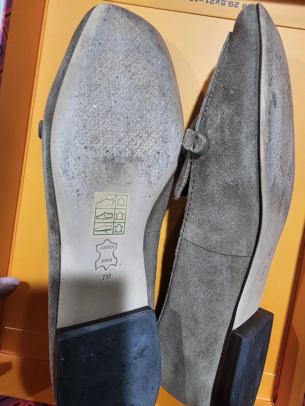 Tory Burch Gray Suede Logo Loafers